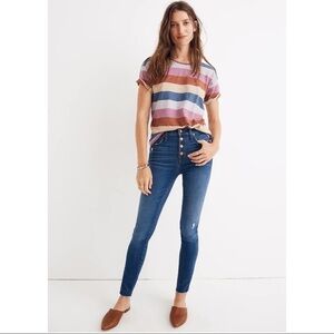 MADEWELL 10" High-Rise Skinny Jeans in Hanna Wash